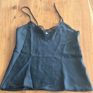 Vintage 80s Victoria's Secret Black Lace Camisole Sz 32 -‎ EUC